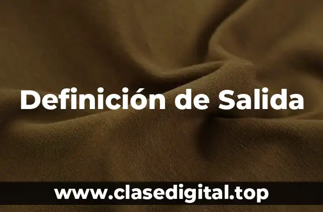 Definición técnica de Salida