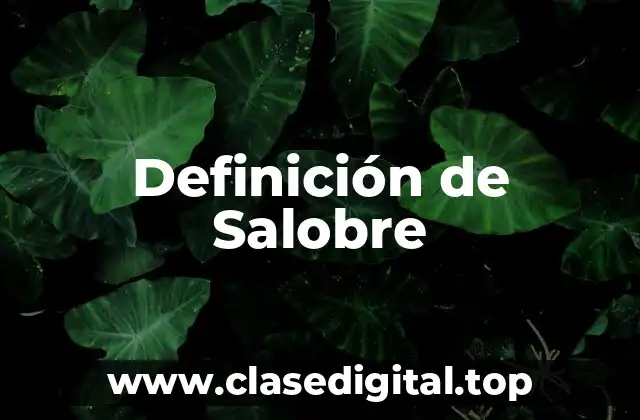 Definición de Salobre