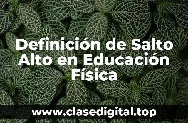 Definición de Salto Alto en Educación Física