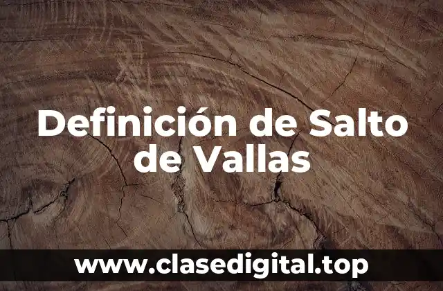 Definición de Salto de Vallas