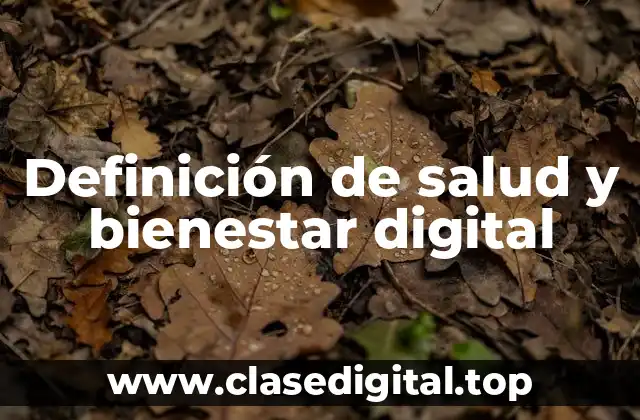 Definición de salud y bienestar digital