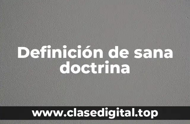 Definición de sana doctrina