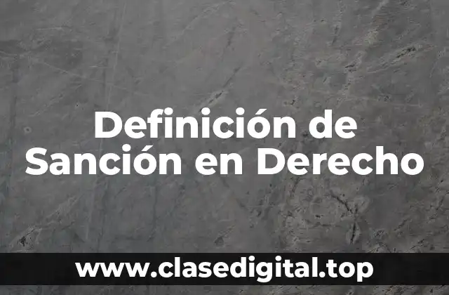 Definición de Sanción en Derecho