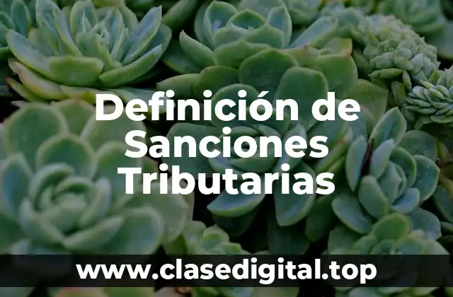 Definición de Sanciones Tributarias