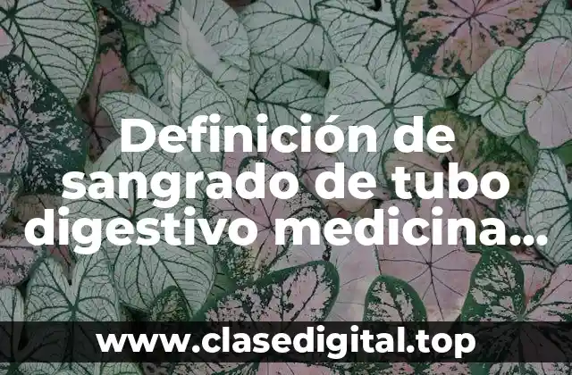 Definición de sangrado de tubo digestivo medicina interna