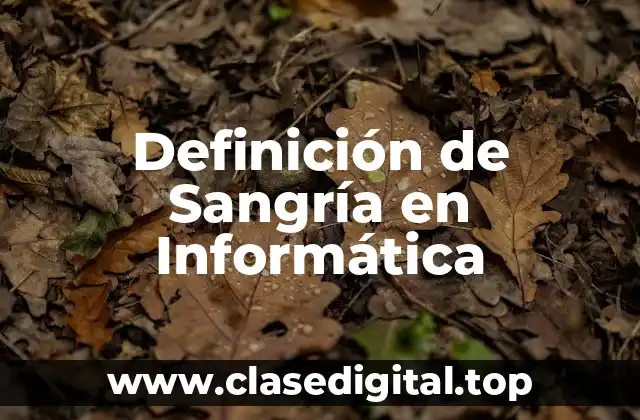 Definición de Sangría en Informática