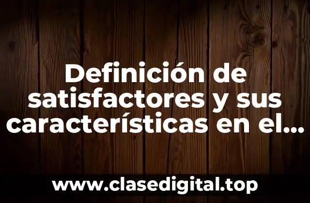 Definición de satisfactores y sus características en el metaparadigma