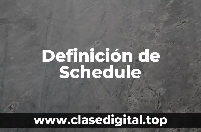 Definición de Schedule