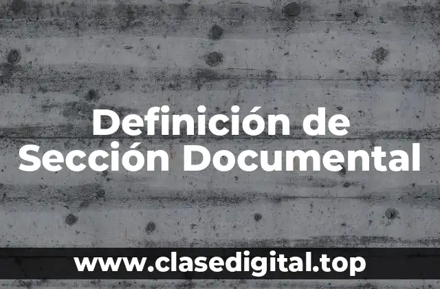 Definición de Sección Documental