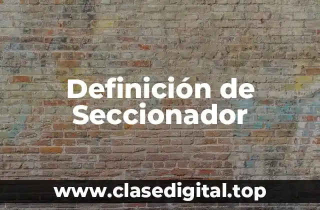 Definición de Seccionador
