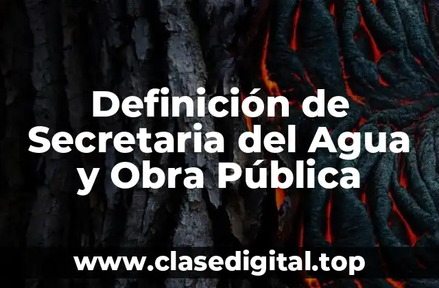 Definición de Secretaria del Agua y Obra Pública