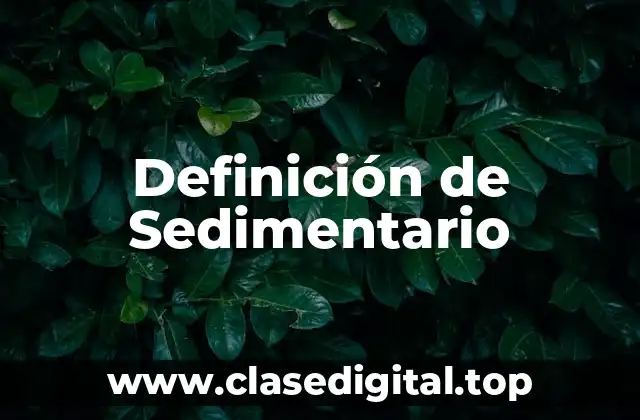 Definición de Sedimentario
