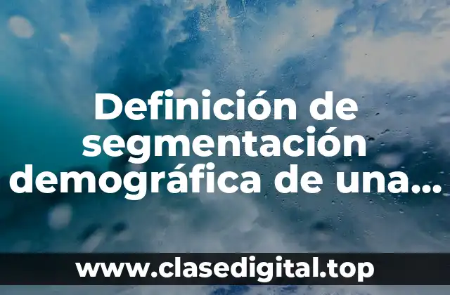 Definición de segmentación demográfica de una empresa