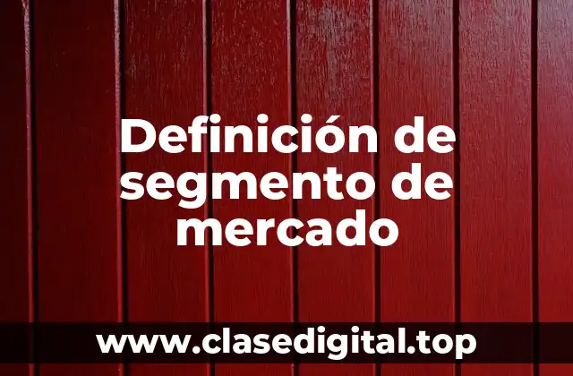 Definición técnica de segmento de mercado