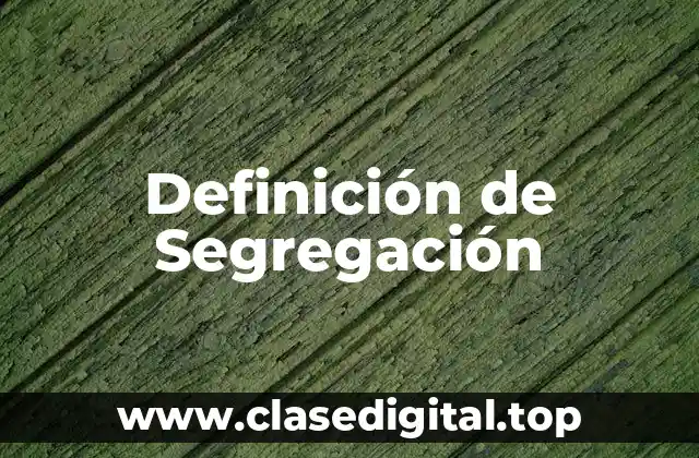 Definición técnica de Segregación