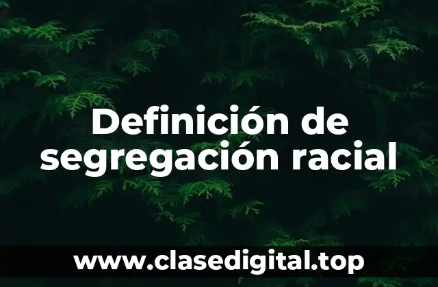 Definición de segregación racial