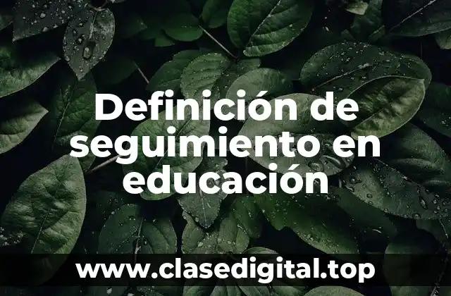 Definición de seguimiento en educación