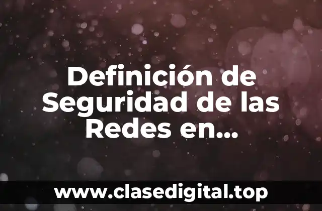 Definición de Seguridad de las Redes en Informática