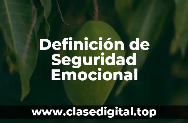 Definición de Seguridad Emocional