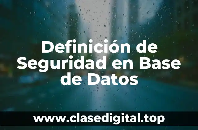 Definición de Seguridad en Base de Datos