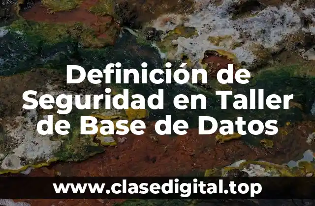 Definición de Seguridad en Taller de Base de Datos