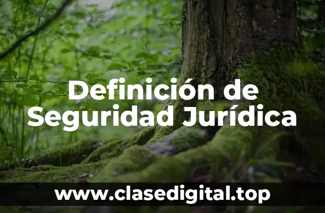 Definición de Seguridad Jurídica