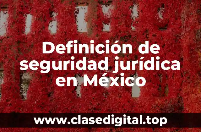 Definición de seguridad jurídica en México