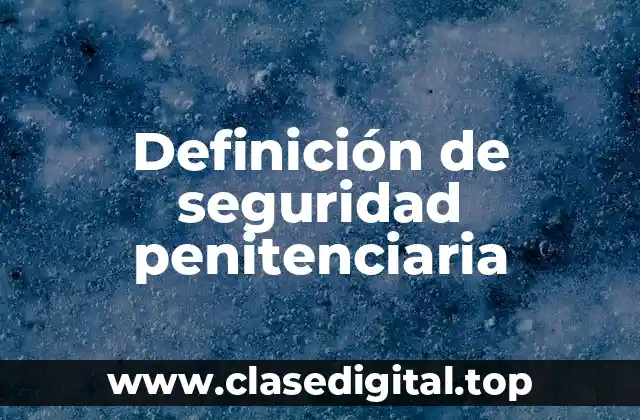 Definición de seguridad penitenciaria