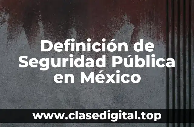 Definición de Seguridad Pública en México