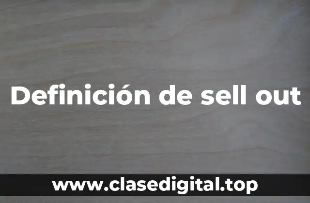 Definición de sell out