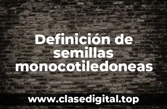 Ejemplos de semillas monocotiledoneas