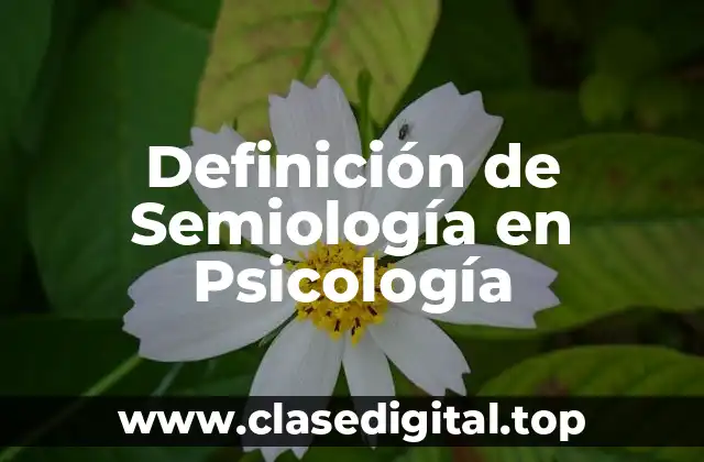 Definición de Semiología en Psicología