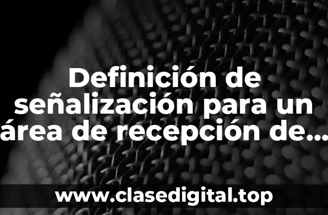 Definición de señalización para un área de recepción de mercancia