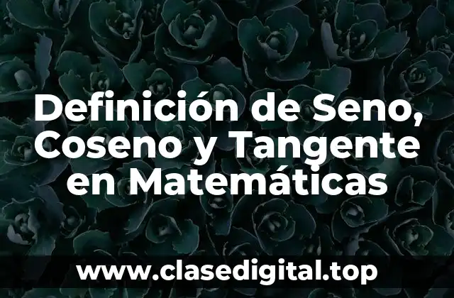 Definición de Seno, Coseno y Tangente en Matemáticas