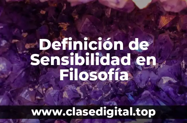 Definición de Sensibilidad en Filosofía
