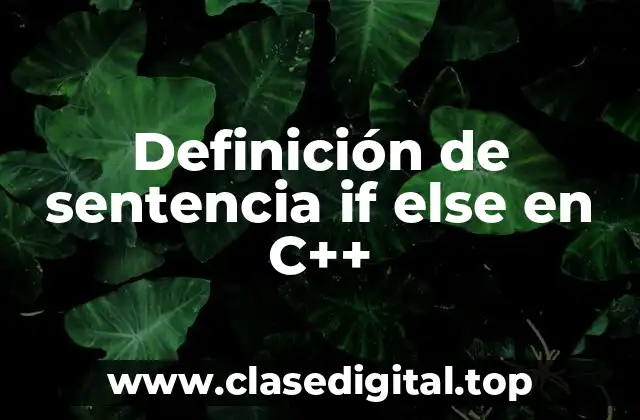 Definición de sentencia if else en C++