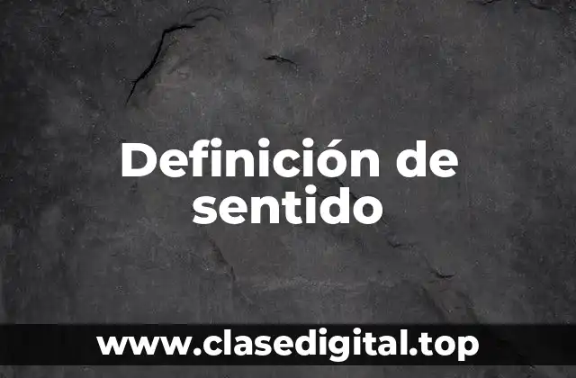 Definición de sentido