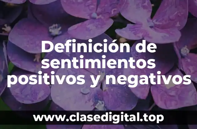Definición de sentimientos positivos y negativos