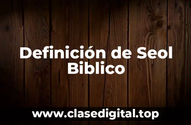 Definición de Seol Biblico
