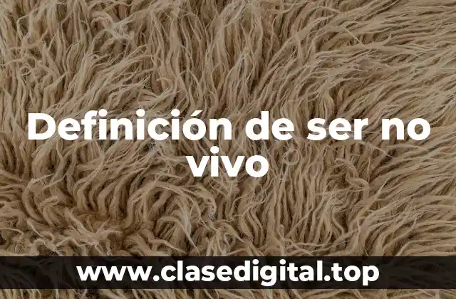 Definición de ser no vivo