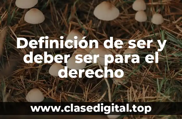 Definición de ser y deber ser para el derecho