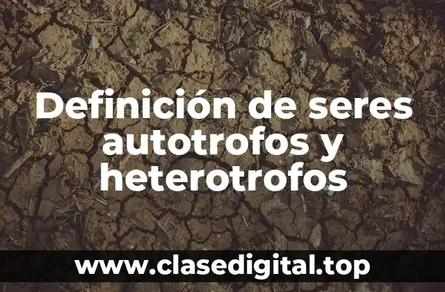Definición de seres autotrofos y heterotrofos