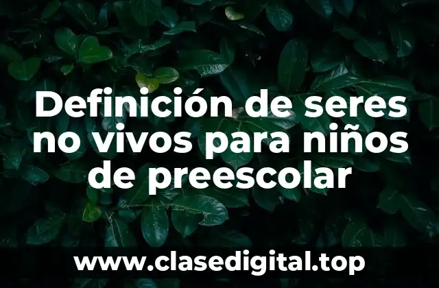 Definición de seres no vivos para niños de preescolar