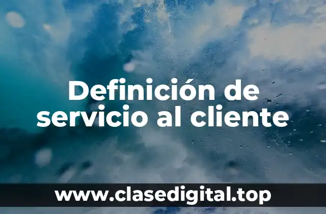 Definición técnica de servicio al cliente