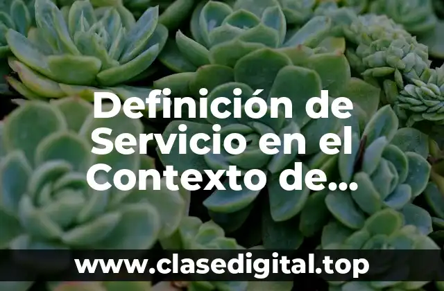 Definición de Servicio en el Contexto de Empresa