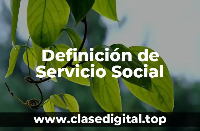 Definición de Servicio Social