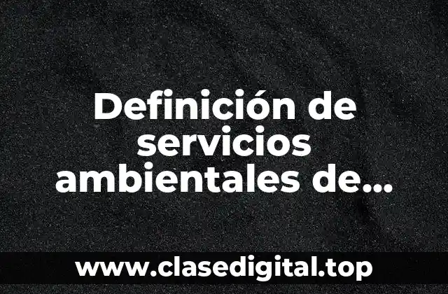 Definición de servicios ambientales de provisión