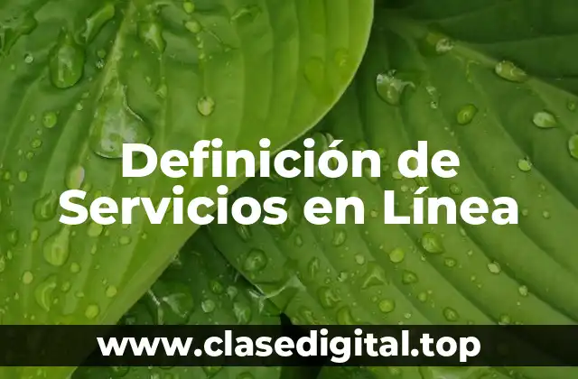 Definición de Servicios en Línea