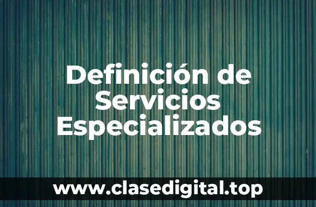 Definición de Servicios Especializados