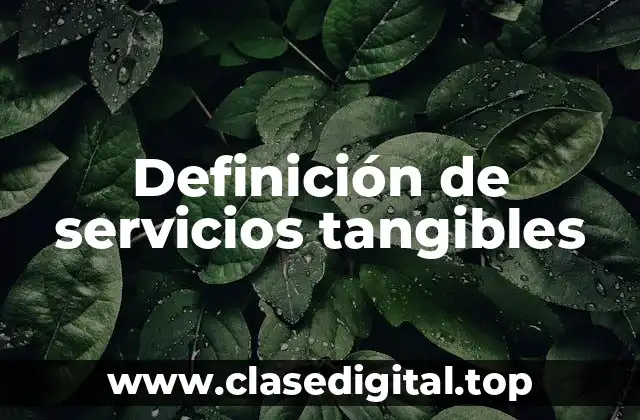 Definición de servicios tangibles